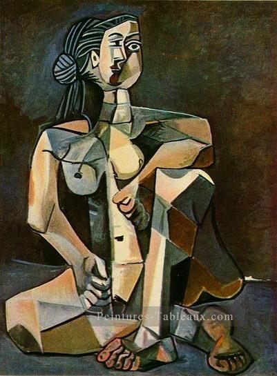 Femme nue accroupie 1956 Cubisme Peintures à l'huile